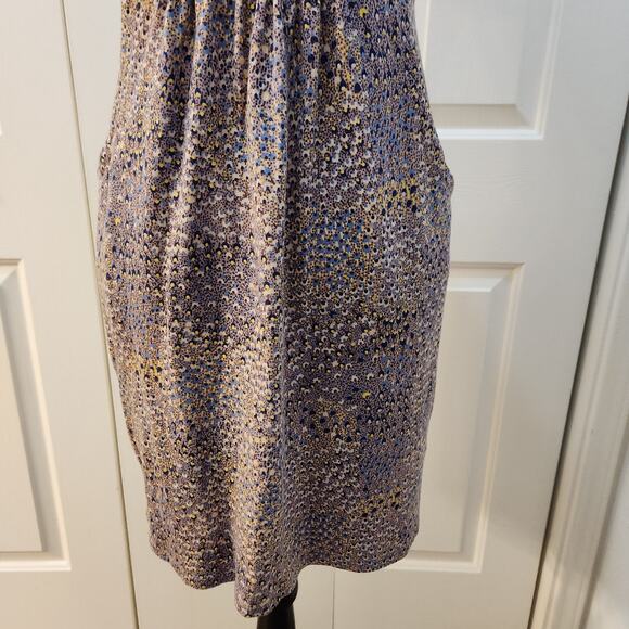 Boden size 4R Purple Dress with Yellow and Blue Floral Print - Picture 3 of 10